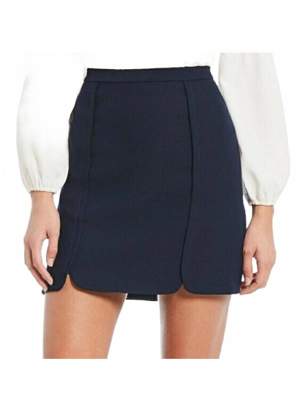 NWT Draper James Margaret Navy Scallop Hem Mini Skirt Size 12 Preppy Chic